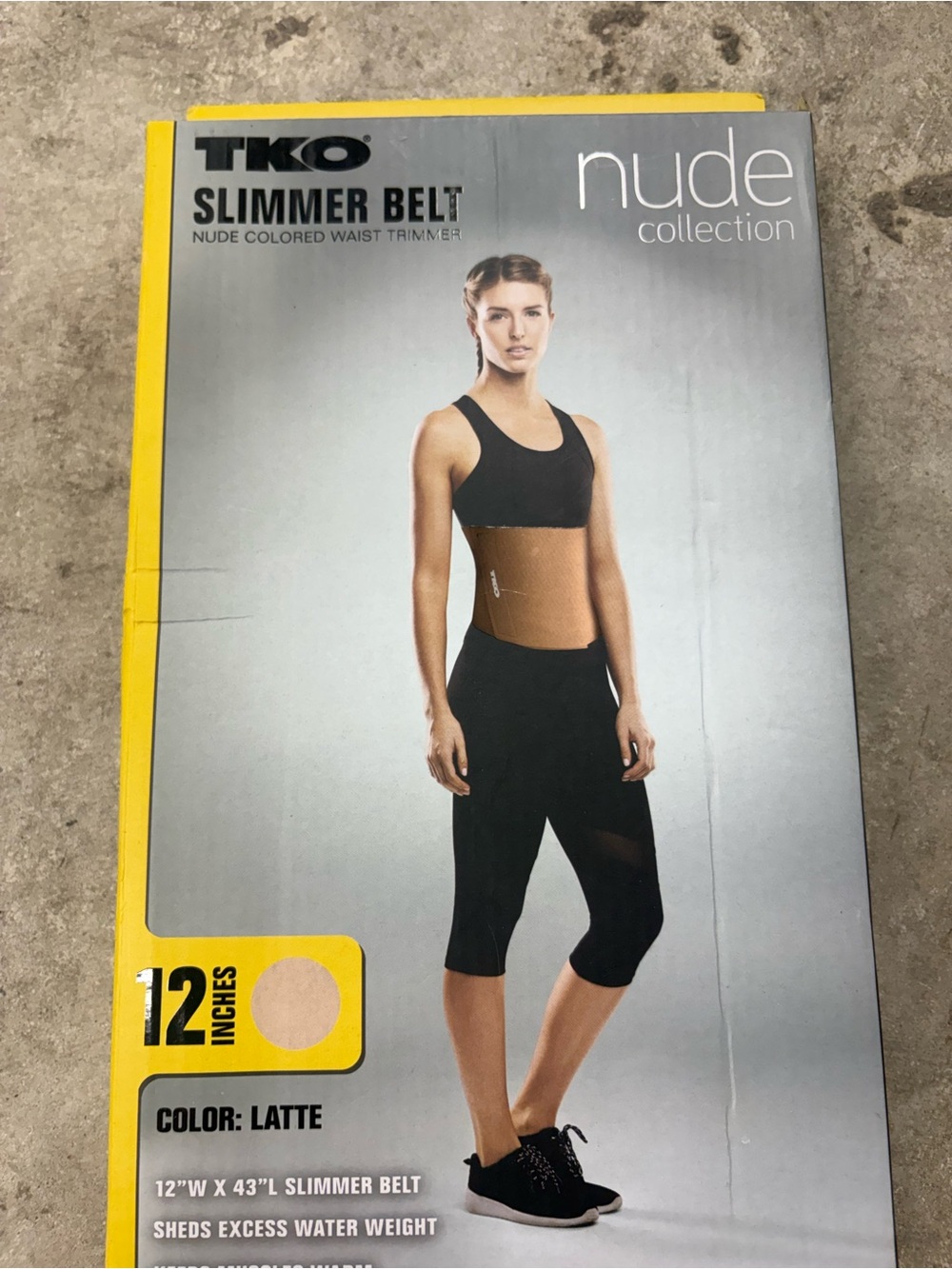 TKO Slimmer Belt Nude Collection Latte 12" x 43" Waist Trimmer